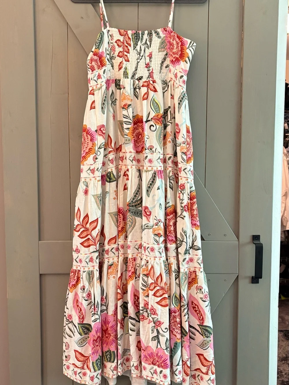 House of Harlow 1960 White Maxi Skirt with Pink & Green Floral Print - Picture 5 of 7